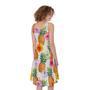 Hawaii Hibiscus Pineapple Pattern Print Sleeveless Knee Length Dress