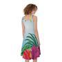 Hawaiian Aloha Flower Print Sleeveless Knee Length Dress