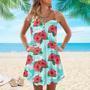 Hibicus Floral Spaghetti Strap Summer Dress