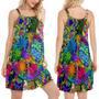 Hippie Alien Frogs Tie Dye - Women's Sleeveless Cami Dress