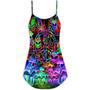 Hippie Alien Peace Color Stunning - V-Neck Sleeveless Cami Dress