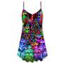 Hippie Alien Peace Color Stunning - V-Neck Sleeveless Cami Dress