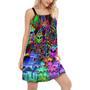 Hippie Alien Peace Color - Women's Sleeveless Cami Dress