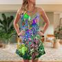 Hippie Funny Octopus Love Music - V-Neck Sleeveless Cami Dress