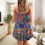 Hippie Love Life Mix Color Skull - V-Neck Sleeveless Cami Dress