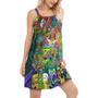 Hippie Mushroom Alien Bus Everything Funny Style - Women's Sleeveless Cami Dress