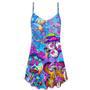 Hippie Mushroom Colorful Cool Style - V-Neck Sleeveless Cami Dress