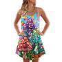 Hippie Mushroom Colorful Hippie Happy Life - V-Neck Sleeveless Cami Dress