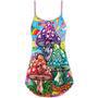 Hippie Mushroom Colorful Hippie Happy Life - V-Neck Sleeveless Cami Dress