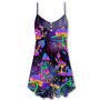 Hippie Mushroom Hippie Life Lover - V-Neck Sleeveless Cami Dress