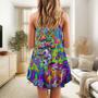 Hippie Mushroom Stay Trippy Little Hippie Colorful - V-Neck Sleeveless Cami Dress