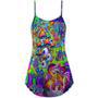 Hippie Mushroom Stay Trippy Little Hippie Colorful - V-Neck Sleeveless Cami Dress