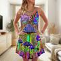 Hippie Mushroom Stunning Magic Style - V-Neck Sleeveless Cami Dress