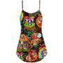 Hippie Mushroom Trippy Colorful Lover - V-Neck Sleeveless Cami Dress