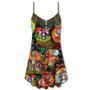 Hippie Mushroom Trippy Colorful Lover - V-Neck Sleeveless Cami Dress