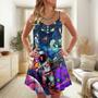 Hippie Peace Life In To The Galaxy Sky - V-Neck Sleeveless Cami Dress