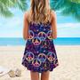 Hippie Peace Love Music Spaghetti Strap Summer Dress