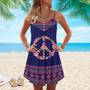 Hippie Peaceful Summer Vibes Purple - Summer Dress