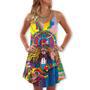 Hippie Rock Music Colorful - V-Neck Sleeveless Cami Dress