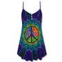 Hippie Sign Style Lover Hippie - V-Neck Sleeveless Cami Dress