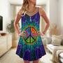 Hippie Sign Style Lover Hippie - V-Neck Sleeveless Cami Dress