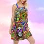 Hippie Skull Rock And Roll - Women's Sleeveless Cami Dress