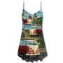 Hippie Van Life Style Love Beach - V-Neck Sleeveless Cami Dress