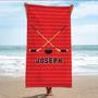 Hockey Theme Personalized Beach Towels Adults Kids Unique Design