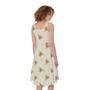 Honey Bee Hive Pattern Print Sleeveless Knee Length Dress