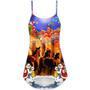 Horse Christmas Art Santa - V-Neck Sleeveless Cami Dress