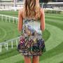 Horse Racing Be Strong Be Brave - V-Neck Sleeveless Cami Dress