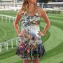 Horse Racing Be Strong Be Brave - V-Neck Sleeveless Cami Dress