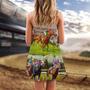 Horse Racing Don't Look Back - V-Neck Sleeveless Cami Dress