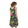 Hot Pink Lotus Pattern Print Sleeveless Knee Length Dress