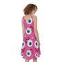 Human Eyeball Pattern Print Sleeveless Knee Length Dress