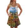 Hunting Deer Cool Art Style - V-Neck Sleeveless Cami Dress