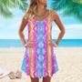 India Ethnic Maori Spaghetti Strap Summer Dress