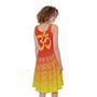 Indian Om Sign Print Sleeveless Knee Length Dress