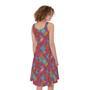 Indian Patchwork Pattern Print Sleeveless Knee Length Dress