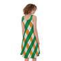 Irish Argyle Pattern Print Sleeveless Knee Length Dress