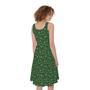 Irish Shamrock Pattern Print Sleeveless Knee Length Dress