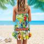 It's 5 O'clock Somewhere Parrot Tropical Spaghetti Strap Summer Dress