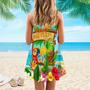 It's 5 O'clock Somewhere Turtle Parrot Spaghetti Strap Summer Dress