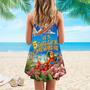 It's Five O'clock Somewhere Parrot Tropical Spaghetti Strap Summer Dress