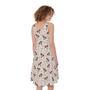 Jack Russell Terrier And Bone Print Sleeveless Knee Length Dress