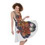 Japanese Dragon And Phoenix Tattoo Print Sleeveless Knee Length Dress