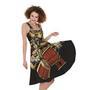 Japanese Ghost Samurai Print Sleeveless Knee Length Dress