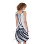 Japanese Kanagawa Wave Print Sleeveless Knee Length Dress