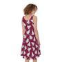 Japanese Origami Crane Pattern Print Sleeveless Knee Length Dress