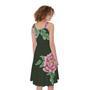 Japanese Peony Print Sleeveless Knee Length Dress